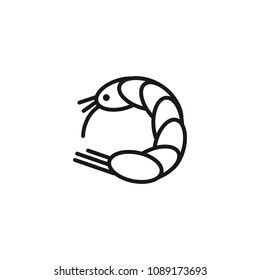 shrimp line icon