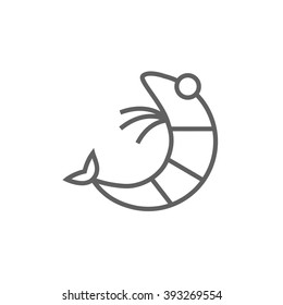 Shrimp line icon.