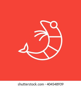 Icono de línea de gambas.
