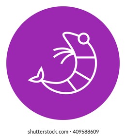 Icono de línea de gambas.