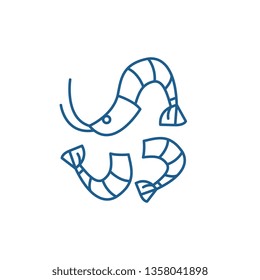 Shrimp line icon concept. Shrimp flat  vector symbol, sign, outline illustration.