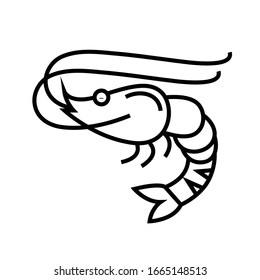 Shrimp line icon, concept sign, outline vector illustration, linear symbol.