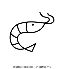 Shrimp line icon on white background. Flat design vector. Eps 10.