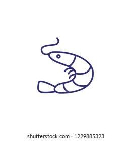 Shrimp line icon. Prawn, appetizer, snack. Gourmet concept. Vector illustration can be used for topics like delicacy, fresh food market, seafood