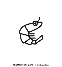 Shrimp line icon. Prawn, crustacean, marine food. Seafood concept. Can be used for topics like fish market, menu design, ocean life