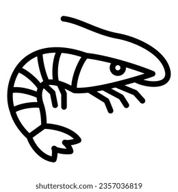 Shrimp line icon, seafood concept, prawn vector sign on white background, outline style icon for mobile concept and web design. Vector graphics
