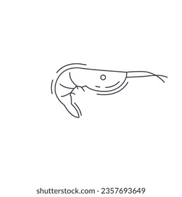 Shrimp line icon. Shrimp thin line icon.