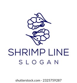 shrimp line letter S initial logo design vector template