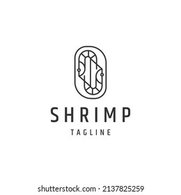 Shrimp line logo concept. Flat icon design template