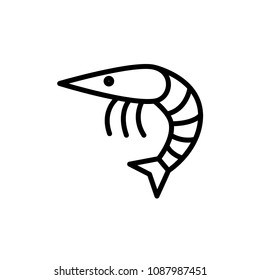 shrimp line vector icon