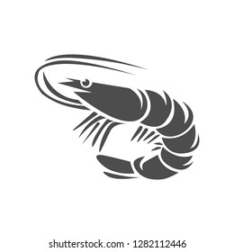 Shrimp lobster flat icon vector.
