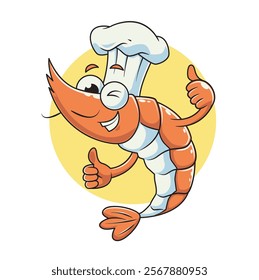 shrimp lobster seafood mascot character logo for restaurant catering