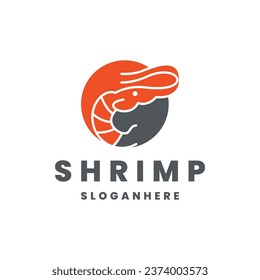 shrimp logo concept vector illustration, icon shrimp