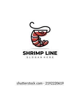 shrimp logo design with outline