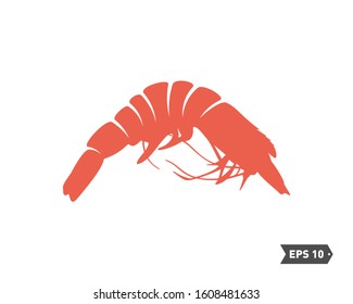 Shrimp logo design Vector. Isolated shrimp on white background. Prawns. Vector illustration.