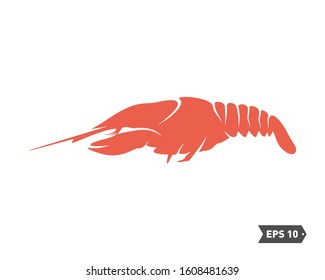 Shrimp logo design Vector. Isolated shrimp on white background. Prawns. Vector illustration.