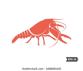 Shrimp logo design Vector. Isolated shrimp on white background. Prawns. Vector illustration.