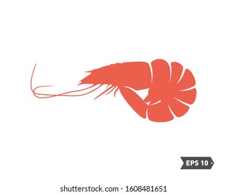 Shrimp logo design Vector. Isolated shrimp on white background. Prawns. Vector illustration.