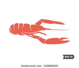 Shrimp logo design Vector. Isolated shrimp on white background. Prawns. Vector illustration.