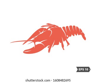 Shrimp logo design Vector. Isolated shrimp on white background. Prawns. Vector illustration.