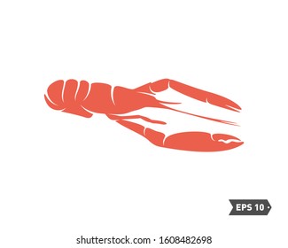 Shrimp logo design Vector. Isolated shrimp on white background. Prawns. Vector illustration.