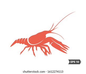 Shrimp logo design Vector. Isolated shrimp on white background. Prawns. Vector illustration.