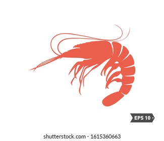 Shrimp logo design Vector. Isolated shrimp on white background. Prawns. Vector illustration.