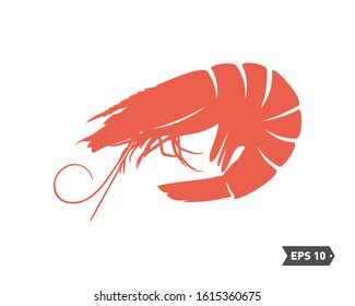 Shrimp logo design Vector. Isolated shrimp on white background. Prawns. Vector illustration.