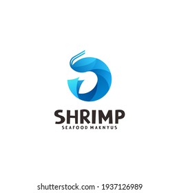 Shrimp logo gradient colorful vector design