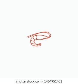 Shrimp Logo Icon Design Template. Minimalist, Simple - Vector