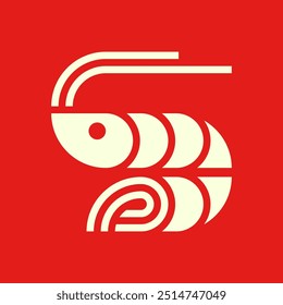 Shrimp logo. Icon design. Template elements