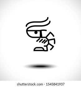 Shrimp logo icon isolated on white background. Prawns outline. Vector illustration 