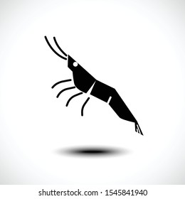 Shrimp logo icon isolated on white background. Prawns outline. Vector illustration 