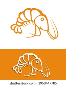 Icono de logotipo de camarón Arte vectorial