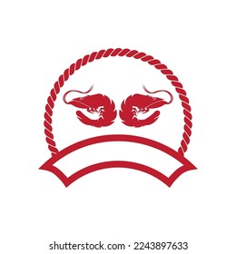 Shrimp-Logo Symbol, Vektorgrafik-Design