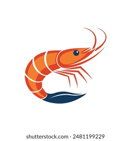 Shrimp Logo icon vector illustration business or company usable