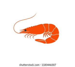 Shrimp logo. Isolated shrimp on white background. Prawns




