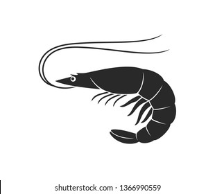 Shrimp logo. Isolated shrimp on white background. Prawns

