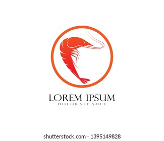 Shrimp logo. Isolated shrimp on white background. Prawns - Vector