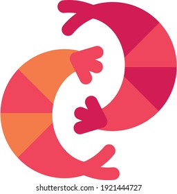 Shrimp logo. Isolated shrimp on white background.