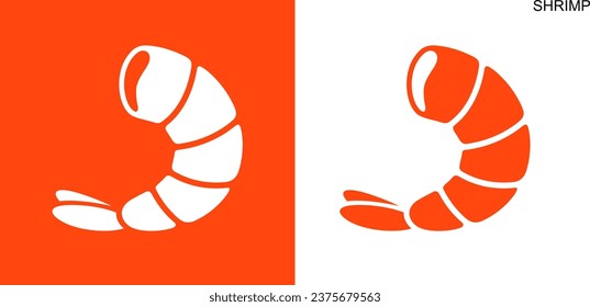 Shrimp logo. Isolated shrimp on white background. Prawns