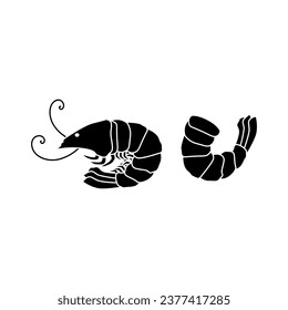 Shrimp logo. Isolated shrimp on white background. Seafood