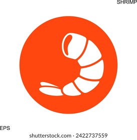 Shrimps-Logo. Garnelen einzeln auf weißem Hintergrund. Pracht