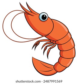 Shrimp logo. Isolated shrimp on white background.as package design element