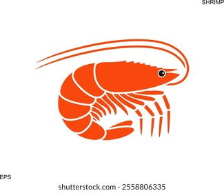 Shrimp logo. Isolated shrimp on white background. Seafood