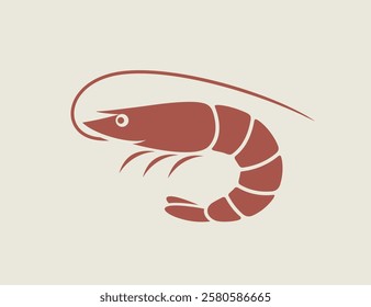 Shrimp logo. Isolated shrimp on white background. Prawns