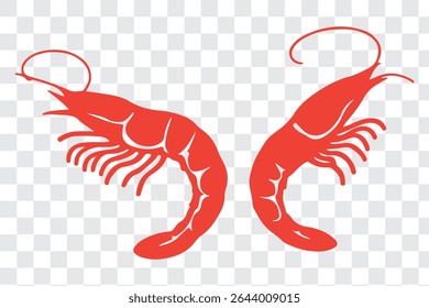 Logo do camarão. Camarão isolado em fundo branco 