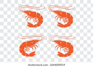Logo do camarão. Camarão isolado em fundo branco 