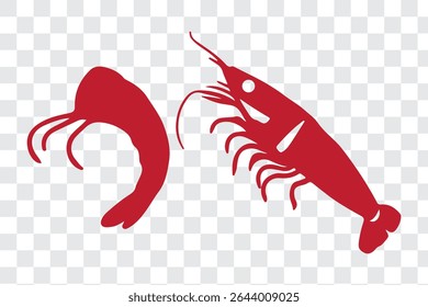 Shrimp logo. Isolated shrimp on white back ground 