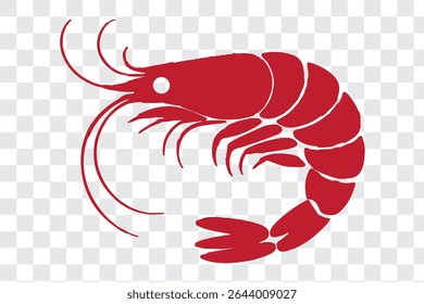 Logo do camarão. Camarão isolado em fundo branco 
